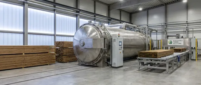 Industrial wood treatment facility